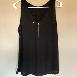 Express black zipper tank top, size L